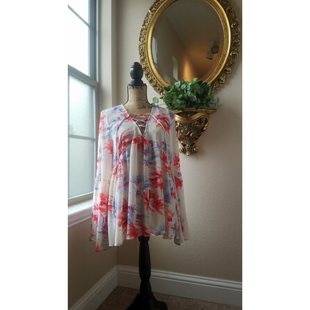 Flowered Bell Sleeved